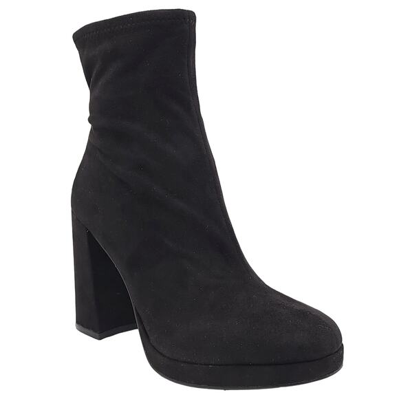 Steve Madden Women Platform Block Heel Ankle Booties Macayla Size US 11M Black - Picture 1 of 6